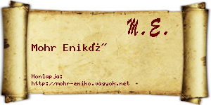 Mohr Enikő névjegykártya